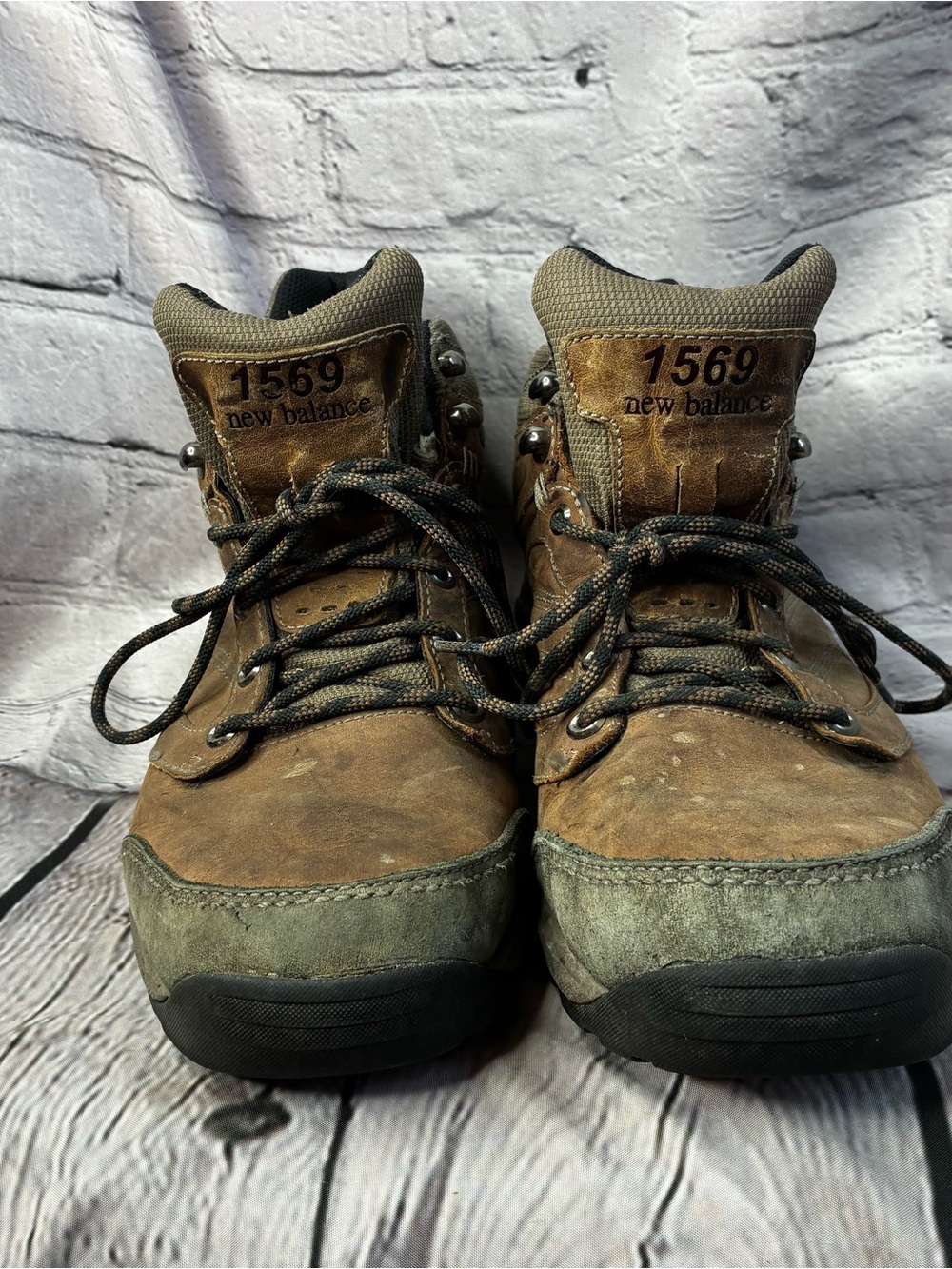 New Balance 1569 Men’s Sz 12 Gore-Tex Brown Leather Hiking Boots MW1569BR AS IS - Picture 6 of 10